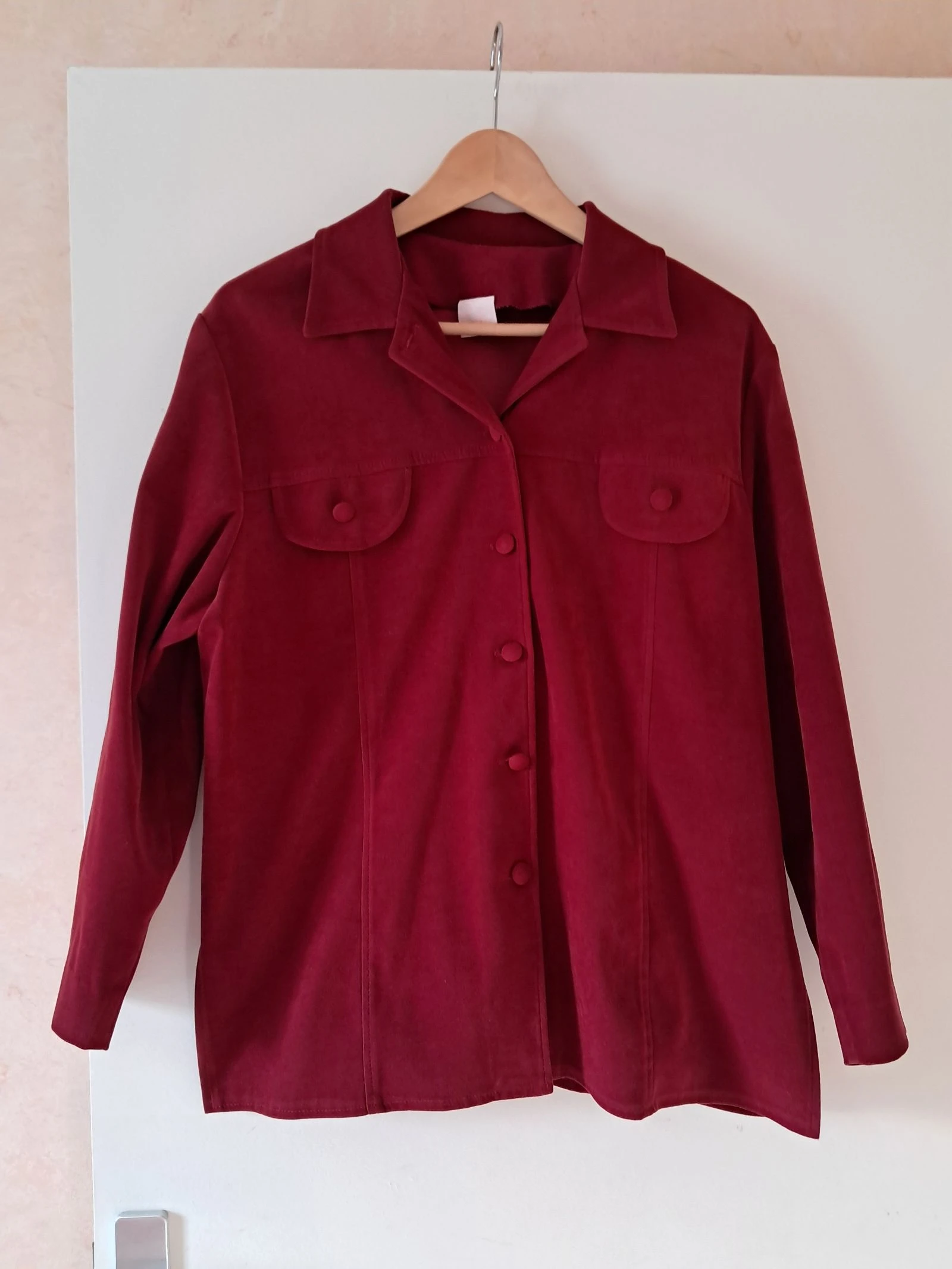 Chemise épaisse 38 40 rouge foncée France vintage automne hiver quasi neuf